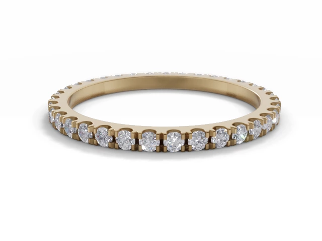 2.0mm. Wide Fully-Set All Diamond Eternity Ring 100% Recycled, Hallmarked 18ct. Yellow Gold