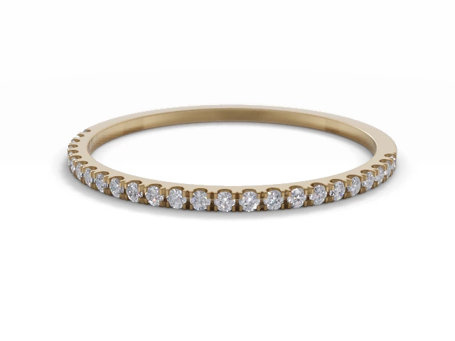 1.0mm. Wide Semi-Set All Diamond Eternity Ring 100% Recycled, Hallmarked 18ct. Yellow Gold