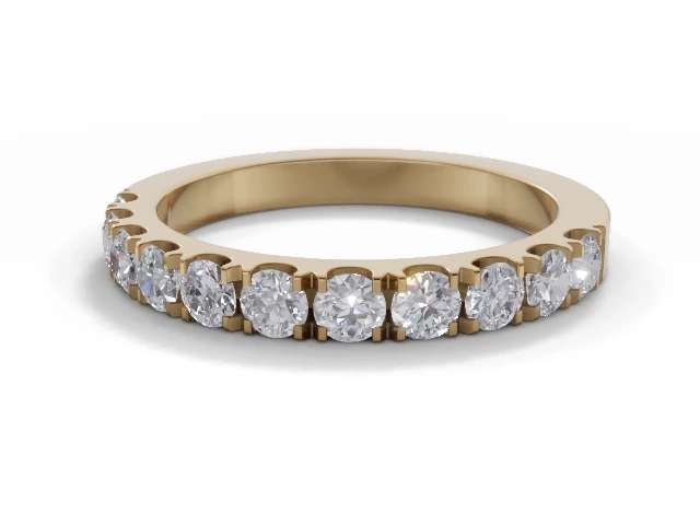 3.0mm. Wide Semi-Set All Diamond Eternity Ring 100% Recycled, Hallmarked 18ct. Yellow Gold