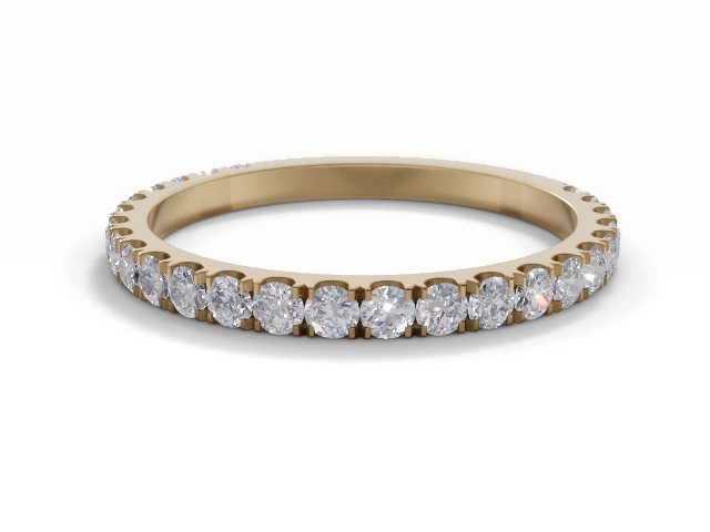 2.0mm. Wide Semi-Set All Diamond Eternity Ring 100% Recycled, Hallmarked 18ct. Yellow Gold