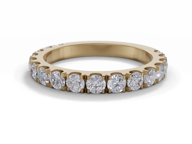 3.0mm. Wide Semi-Set All Diamond Eternity Ring 100% Recycled, Hallmarked 18ct. Yellow Gold