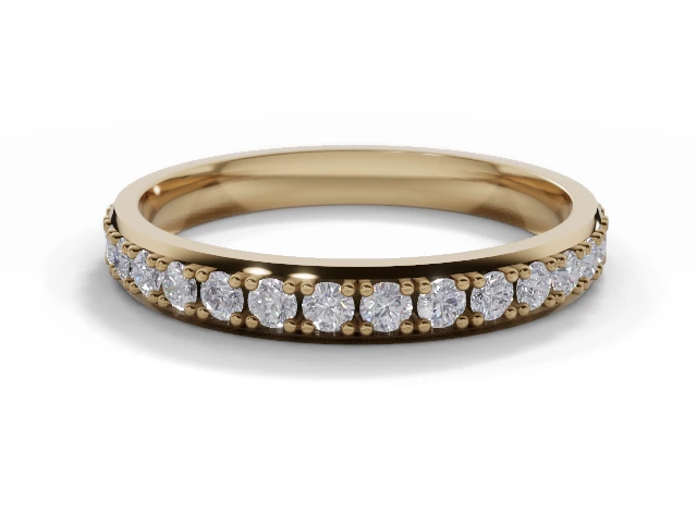 2.7mm. Wide Fully-Set All Diamond Eternity Ring 100% Recycled, Hallmarked 18ct. Yellow Gold