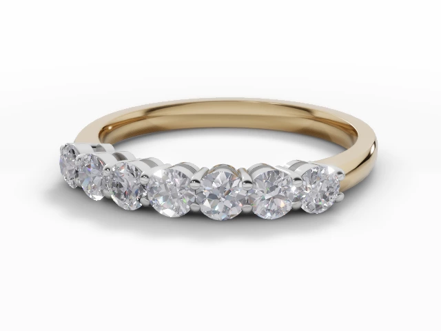 3.5mm. Wide Semi-Set All Diamond Eternity Ring 100% Recycled, Hallmarked 18ct. Yellow & White Gold