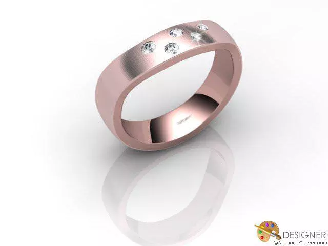 Designer Diamond Wedding Ring Choice of Widths Round Brilliant-Cut Diamond 100% Recycled, Hallmarked 18ct. Rose Gold
