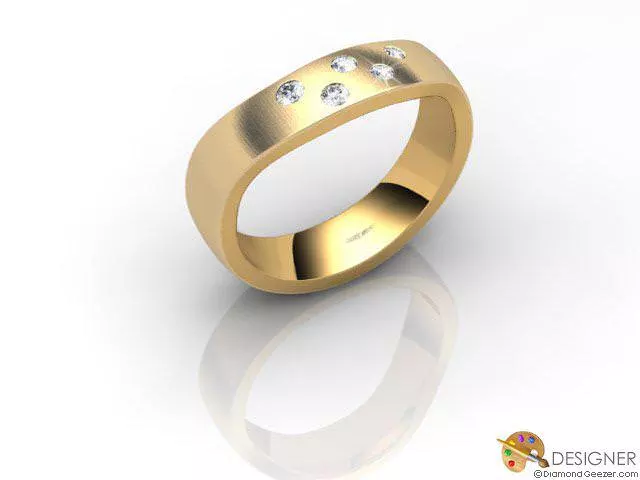 Designer Diamond Wedding Ring Choice of Widths Round Brilliant-Cut Diamond 100% Recycled, Hallmarked 18ct. Yellow Gold