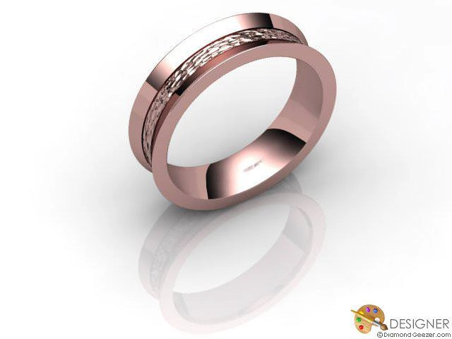 Designer Wedding Ring Choice of Widths 100% Recycled, Hallmarked 18ct. Rose Gold