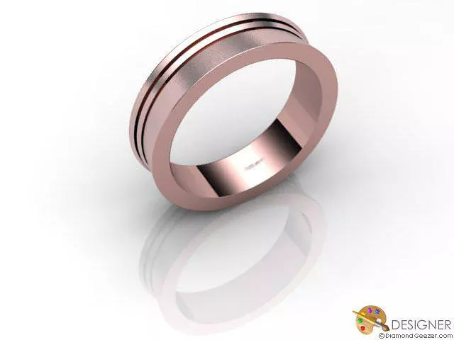 Designer Wedding Ring Choice of Widths 100% Recycled, Hallmarked 18ct. Rose Gold