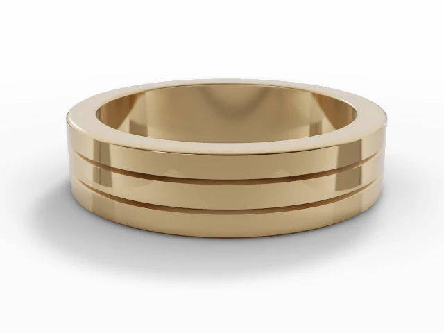 Designer Wedding Ring Choice of Widths 100% Recycled, Hallmarked 18ct. Yellow Gold