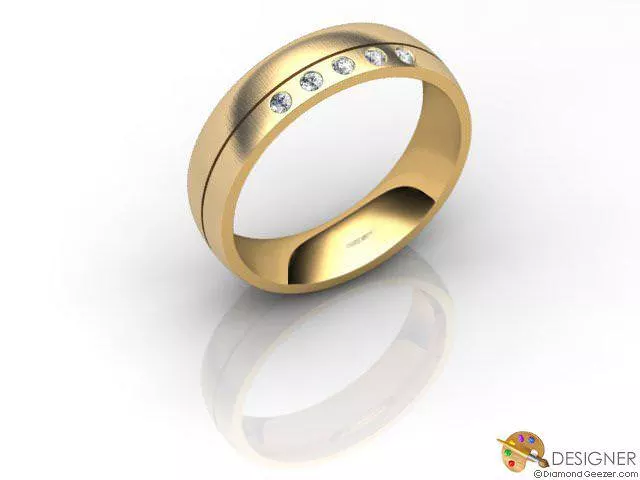 Designer Diamond Wedding Ring Choice of Widths Round Brilliant-Cut Diamond 100% Recycled, Hallmarked 18ct. Yellow Gold