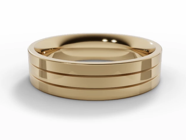 Designer Wedding Ring Choice of Widths 100% Recycled, Hallmarked 18ct. Yellow Gold