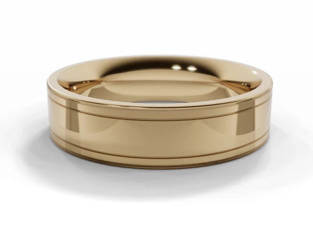 Designer Wedding Ring Choice of Widths 100% Recycled, Hallmarked 18ct. Yellow Gold