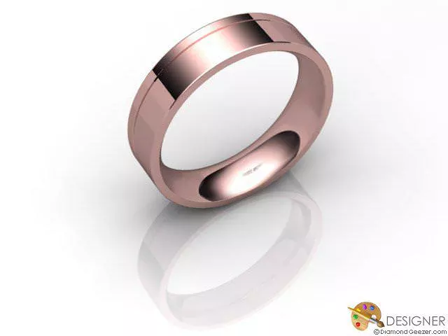 Designer Wedding Ring Choice of Widths 100% Recycled, Hallmarked 18ct. Rose Gold