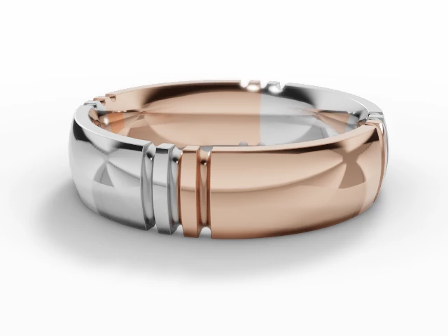 Designer Wedding Ring Choice of Widths 100% Recycled, Hallmarked 18ct. White and Rose Gold