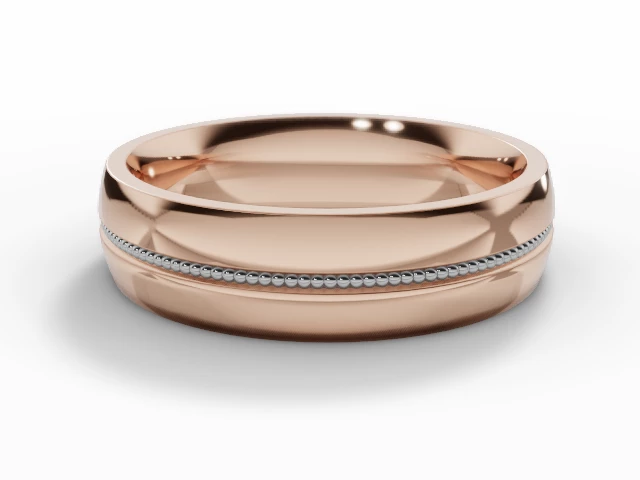 Designer Wedding Ring Choice of Widths 100% Recycled, Hallmarked 18ct. White and Rose Gold