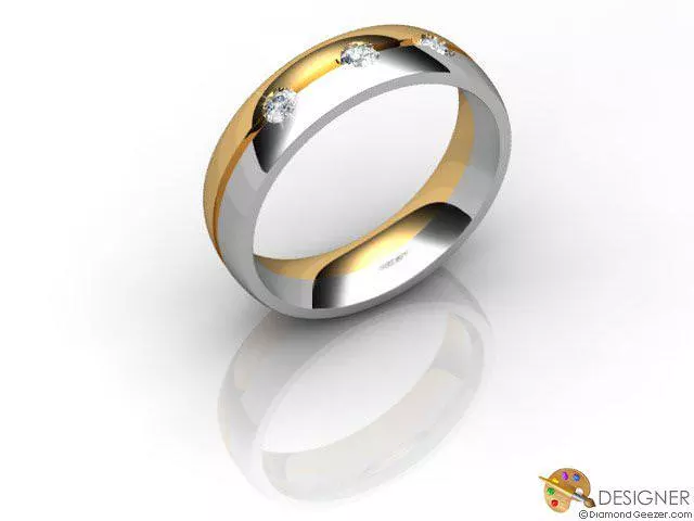 Designer Diamond Wedding Rings Mined or Lab-Grown Diamonds 100% Recycled 18ct. Yellow and White Gold