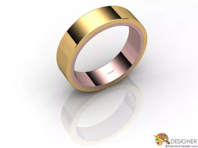 Designer Wedding Ring Choice of Widths 100% Recycled, Hallmarked 18ct. Rose and Yellow Gold