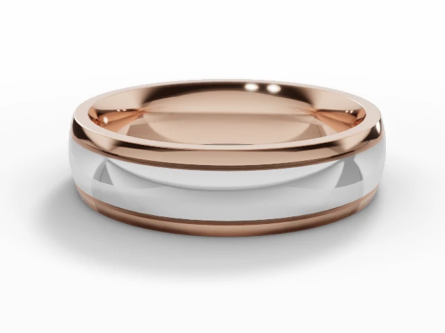 Designer Wedding Ring Choice of Widths 100% Recycled, Hallmarked 18ct. White and Rose Gold