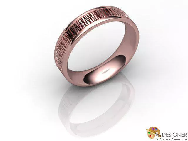 Designer Wedding Ring Choice of Widths 100% Recycled, Hallmarked 18ct. Rose Gold