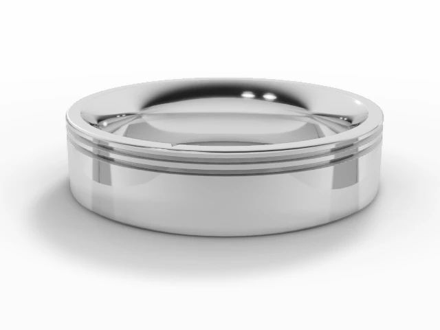 Designer Wedding Ring Choice of Widths 100% Recycled, Hallmarked 18ct. White Gold