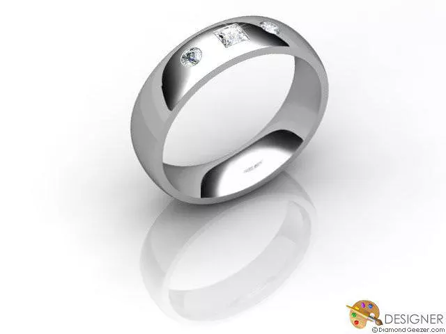 Designer Diamond Wedding Ring Choice of Widths Round Brilliant-Cut Diamond 100% Recycled, Hallmarked Platinum