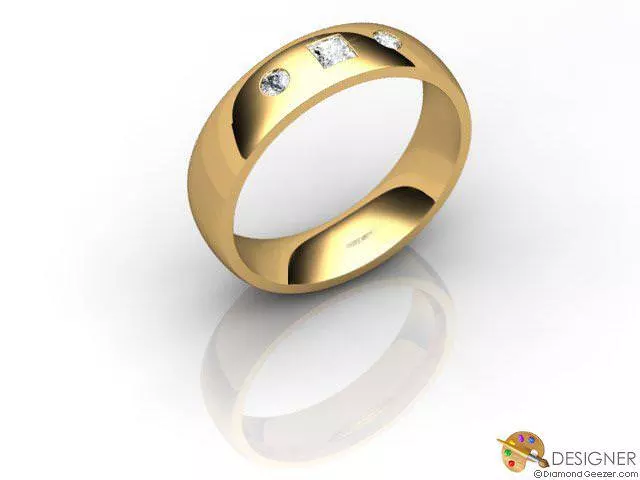 Designer Diamond Wedding Ring Choice of Widths Round Brilliant-Cut Diamond 100% Recycled, Hallmarked 18ct. Yellow Gold