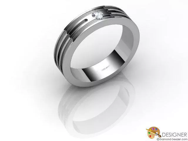 Designer Diamond Wedding Ring Choice of Widths Round Brilliant-Cut Diamond 100% Recycled, Hallmarked Platinum
