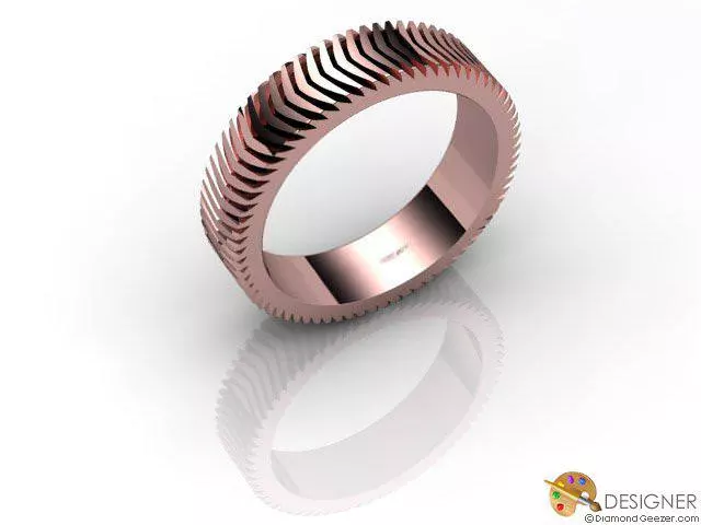 Designer Wedding Ring Choice of Widths 100% Recycled, Hallmarked 18ct. Rose Gold