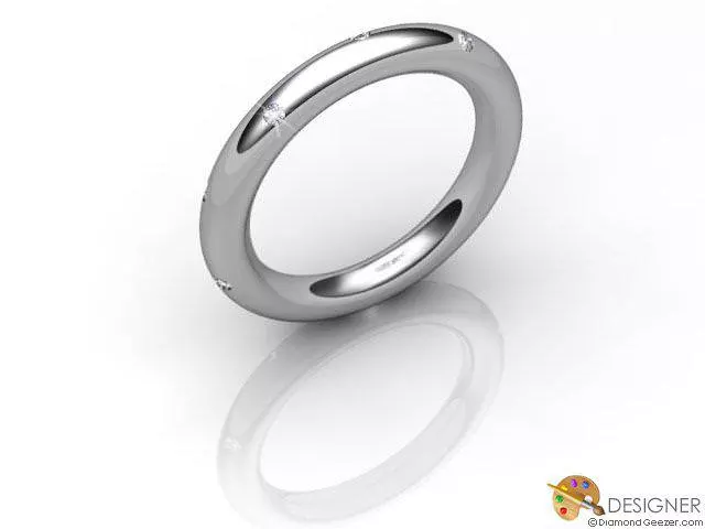 Designer Diamond Wedding Ring Choice of Widths Round Brilliant-Cut Diamond 100% Recycled, Hallmarked Platinum