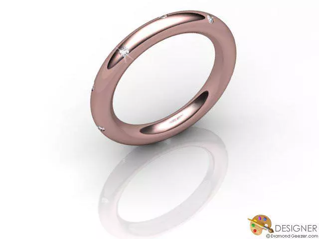 Designer Diamond Wedding Ring Choice of Widths Round Brilliant-Cut Diamond 100% Recycled, Hallmarked 18ct. Rose Gold