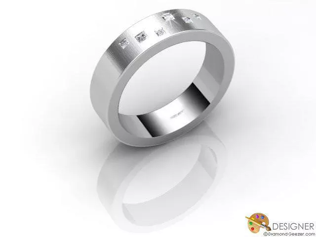 Designer Diamond Wedding Ring Choice of Widths Round Brilliant-Cut Diamond 100% Recycled, Hallmarked Platinum