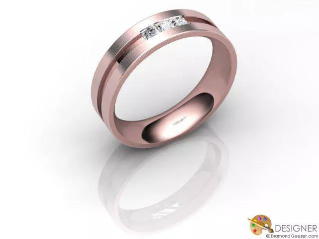 Designer Diamond Wedding Ring Choice of Widths Round Brilliant-Cut Diamond 100% Recycled, Hallmarked 18ct. Rose Gold