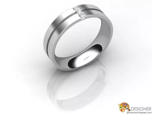 Designer Diamond Wedding Ring Choice of Widths Round Brilliant-Cut Diamond 100% Recycled, Hallmarked 18ct. White Gold