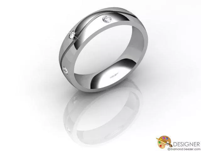 Designer Diamond Wedding Ring Choice of Widths Round Brilliant-Cut Diamond 100% Recycled, Hallmarked Platinum