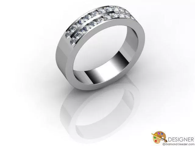 Designer Diamond Wedding Ring Choice of Widths Round Brilliant-Cut Diamond 100% Recycled, Hallmarked Platinum