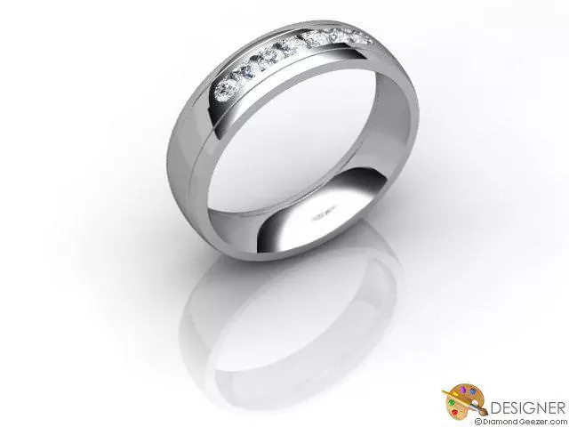 Designer Diamond Wedding Ring Choice of Widths Round Brilliant-Cut Diamond 100% Recycled, Hallmarked Platinum