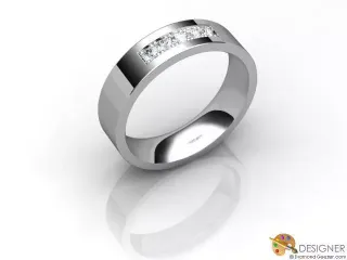 Designer Diamond Wedding Ring Choice of Widths Round Brilliant-Cut Diamond 100% Recycled, Hallmarked 18ct. White Gold