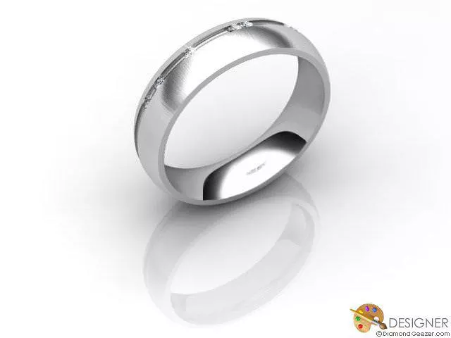 Designer Diamond Wedding Ring Choice of Widths Round Brilliant-Cut Diamond 100% Recycled, Hallmarked Platinum