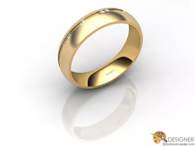 Designer Diamond Wedding Ring Choice of Widths Round Brilliant-Cut Diamond 100% Recycled, Hallmarked 18ct. Yellow Gold