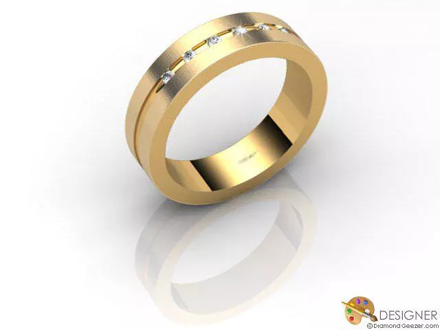 Designer Diamond Wedding Ring Choice of Widths Round Brilliant-Cut Diamond 100% Recycled, Hallmarked 18ct. Yellow Gold