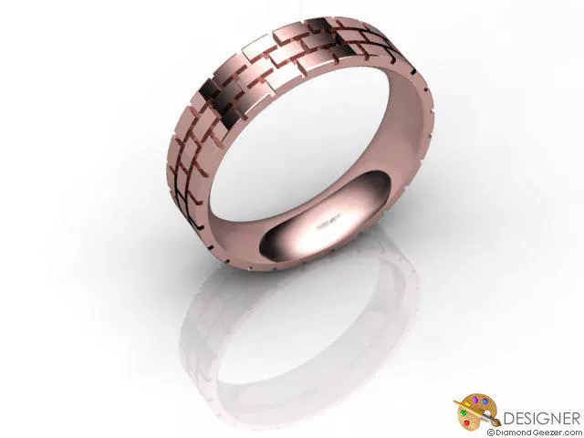 Designer Wedding Ring Choice of Widths 100% Recycled, Hallmarked 18ct. Rose Gold