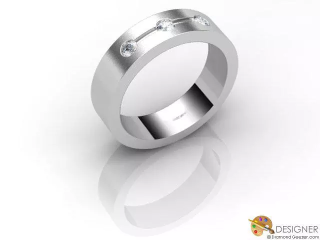 Designer Diamond Wedding Ring Choice of Widths Round Brilliant-Cut Diamond 100% Recycled, Hallmarked Platinum
