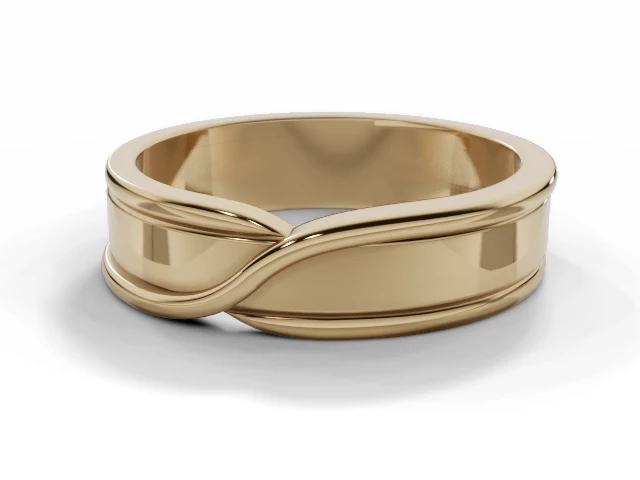 Designer Wedding Ring Choice of Widths 100% Recycled, Hallmarked 18ct. Yellow Gold