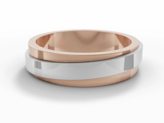 Designer Wedding Ring Choice of Widths 100% Recycled, Hallmarked 18ct. White and Rose Gold