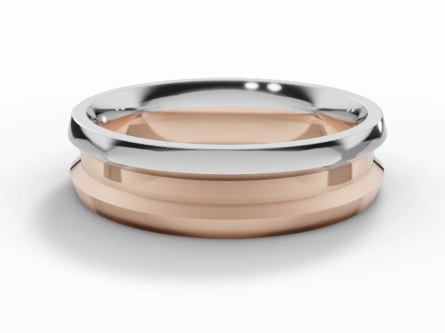 Designer Wedding Ring Choice of Widths 100% Recycled, Hallmarked 18ct. White and Rose Gold