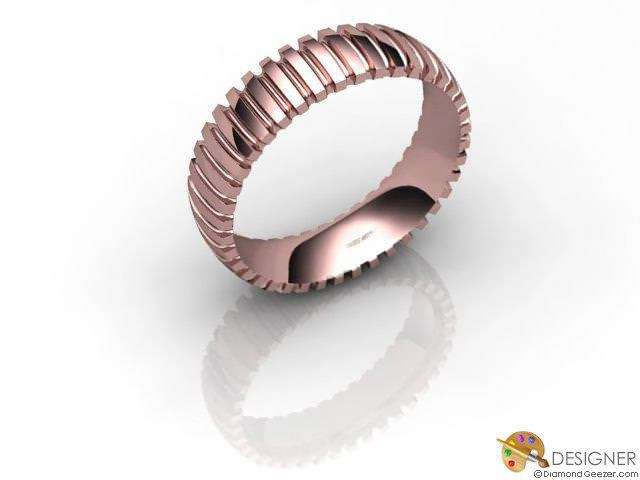 Designer Wedding Ring Choice of Widths 100% Recycled, Hallmarked 18ct. Rose Gold