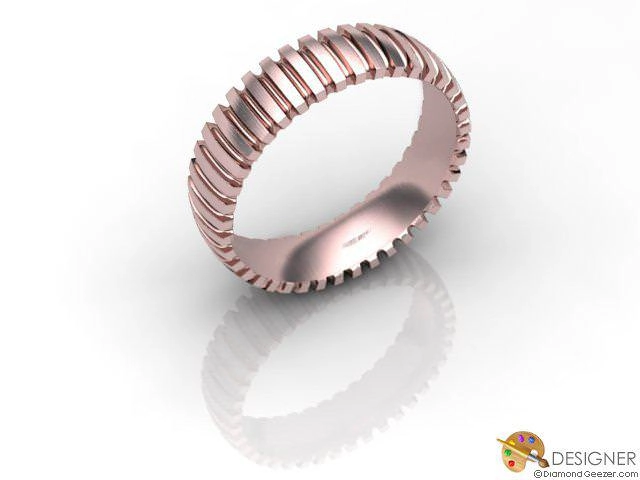 Designer Wedding Ring Choice of Widths 100% Recycled, Hallmarked 18ct. Rose Gold