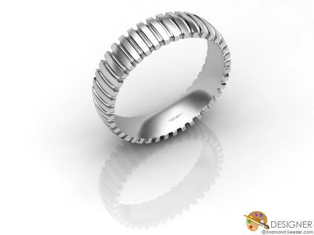 Designer Wedding Ring Choice of Widths 100% Recycled, Hallmarked 18ct. White Gold