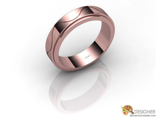 Designer Wedding Ring Choice of Widths 100% Recycled, Hallmarked 18ct. Rose Gold