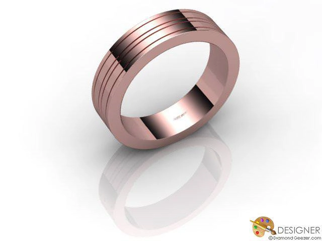 Designer Wedding Ring Choice of Widths 100% Recycled, Hallmarked 18ct. Rose Gold