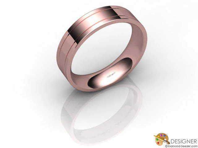 Designer Wedding Ring Choice of Widths 100% Recycled, Hallmarked 18ct. Rose Gold